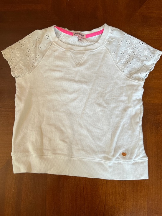 Juicy Couture Other - Juicy Couture White Short Sleeve Eyelet Sweatshirt